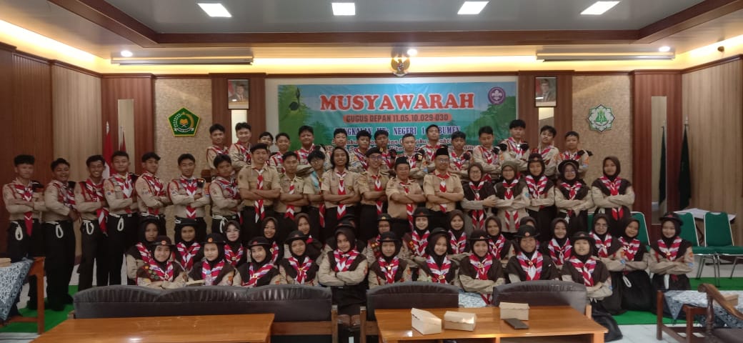Gugus Depan 029-030 pangkalan MTs Negeri 1 Kebumen menggelar Musyawarah Gugus Depan (Mugus) pada Sabtu, 19 Juli 2025