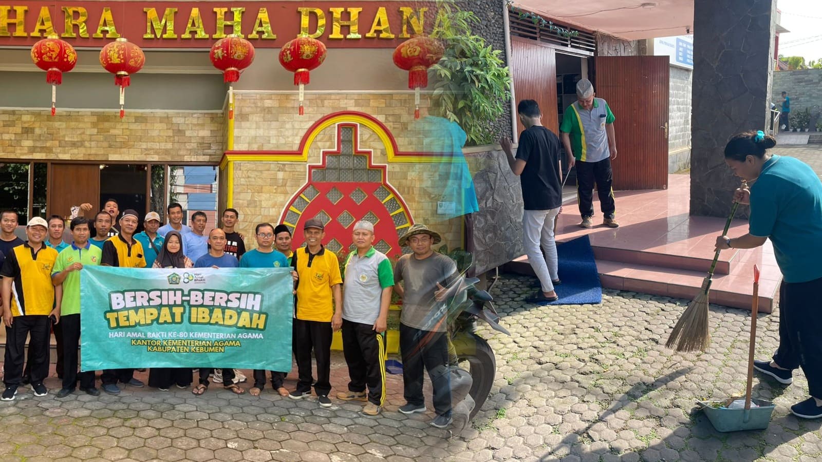 Peringati HAB Ke-80, Kemenag Kebumen Bersihkan Rumah Ibadah Lintas Iman
