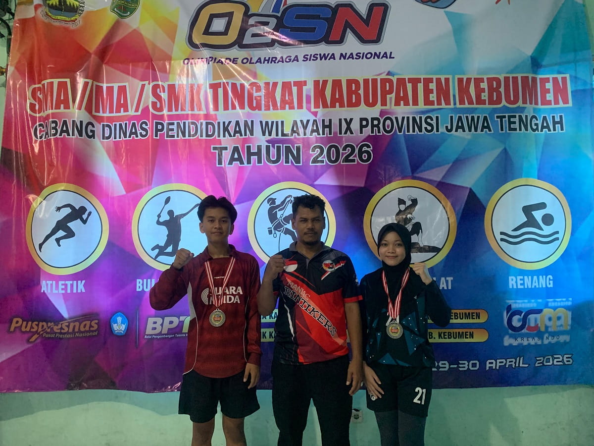 Dua Murid MAN 2 Kebumen Raih Juara O2SN Tenis Meja Tingkat Kabupaten