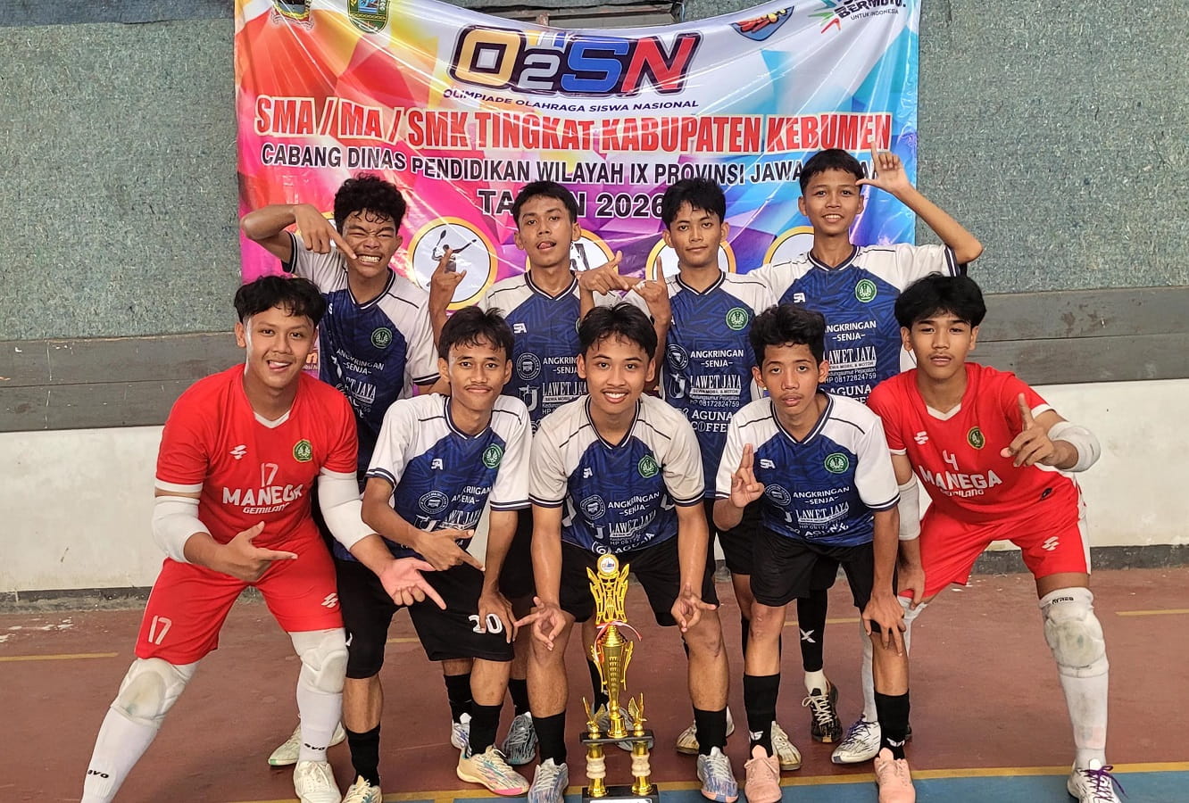 Tim Futsal Putra MAN 3 Kebumen Juara 1 O2SN 2026 Tingkat Kabupaten