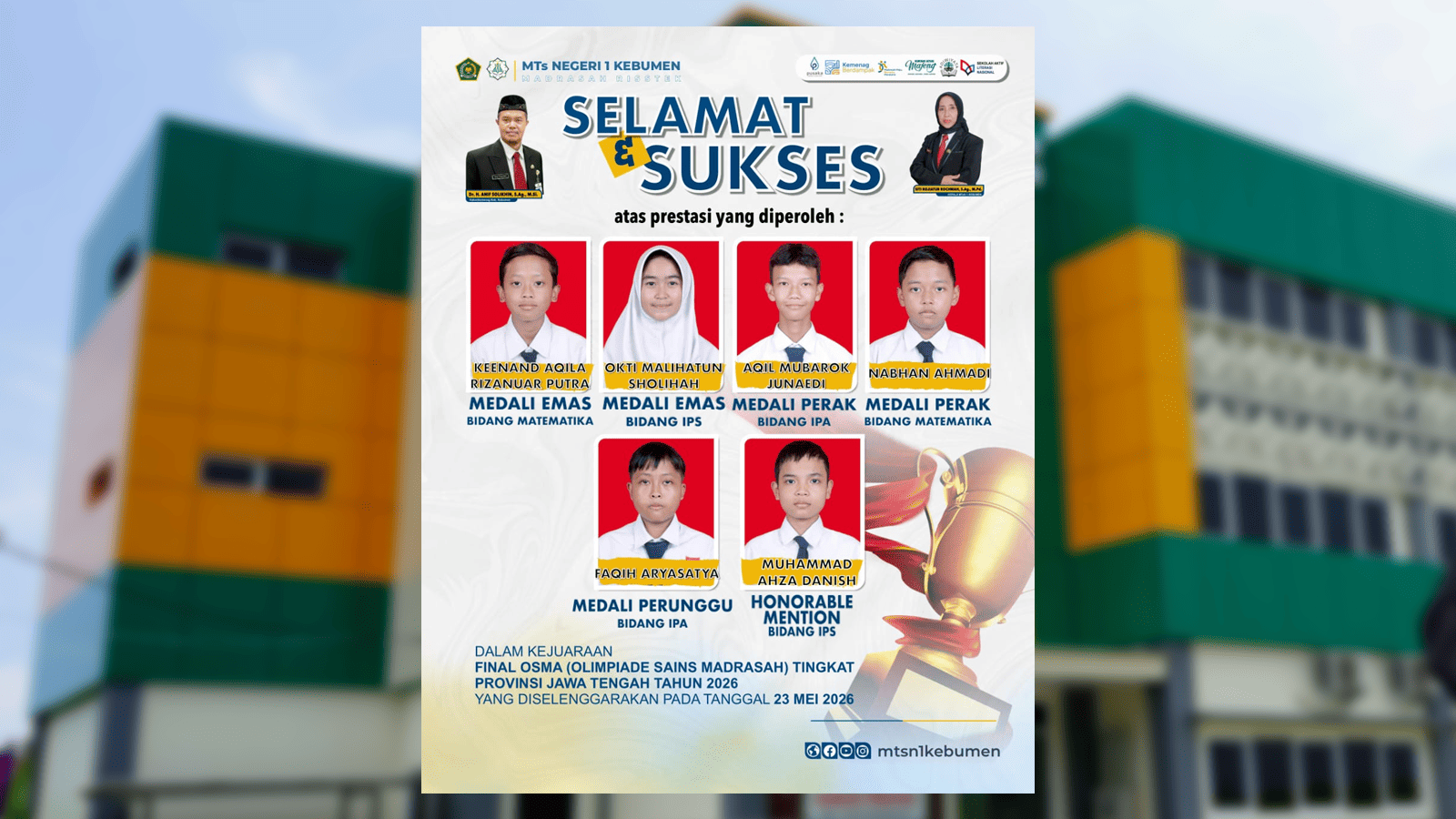 MTsN 1 Kebumen Borong 5 Medali OSMA Jawa Tengah 2026, Bukti Madrasah Berprestasi dan Kompetitif