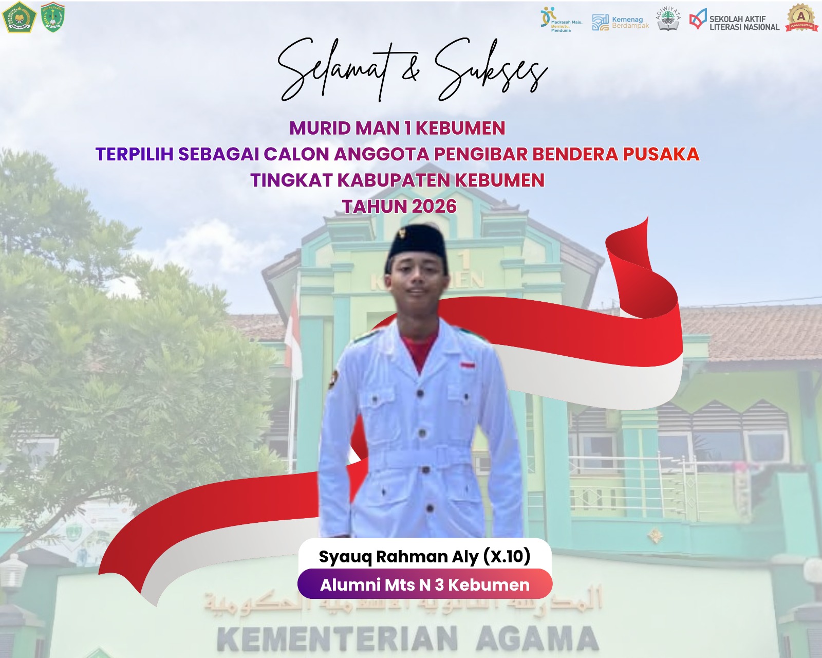 Murid MAN 1 Kebumen Jadi Satu-satunya Wakil Madrasah Lolos Paskibraka Kabupaten 2026