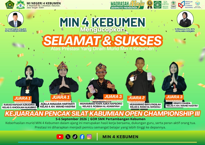 Lima Pesilat Cilik MIN 4 Kebumen Borong Lima Gelar di Kabumian Championship 3