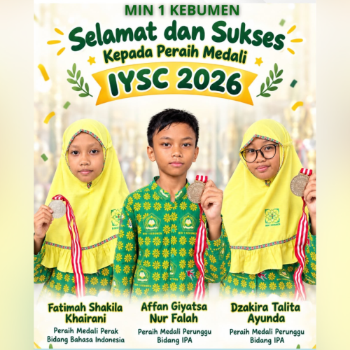 Tiga Murid MIN 1 Kebumen Raih Medali Nasional IYSC 2026, Perkuat Prestasi Madrasah